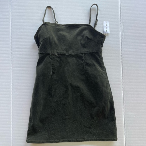 NWT Pacsun Elegant Olive Green Corduroy Dress size Small - Picture 8 of 12